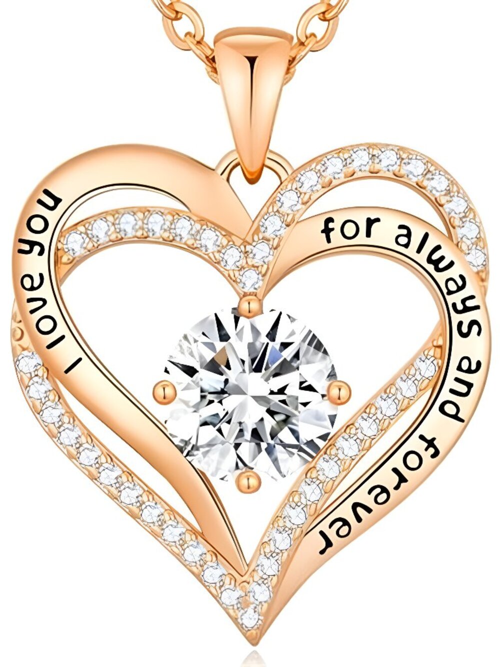 Valentine's Day Gift Forever Love Heart Necklaces for Women, Wedding